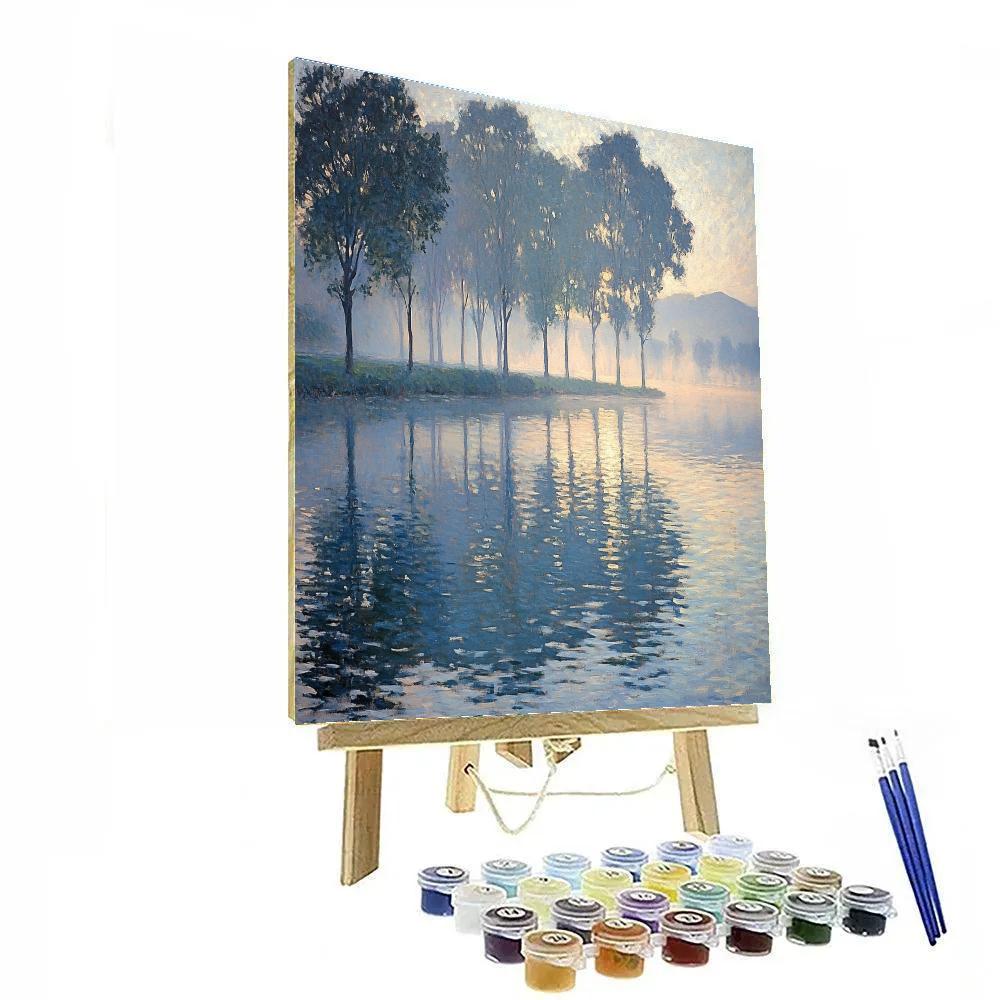Monet Inspired Morning River Mist paint by color