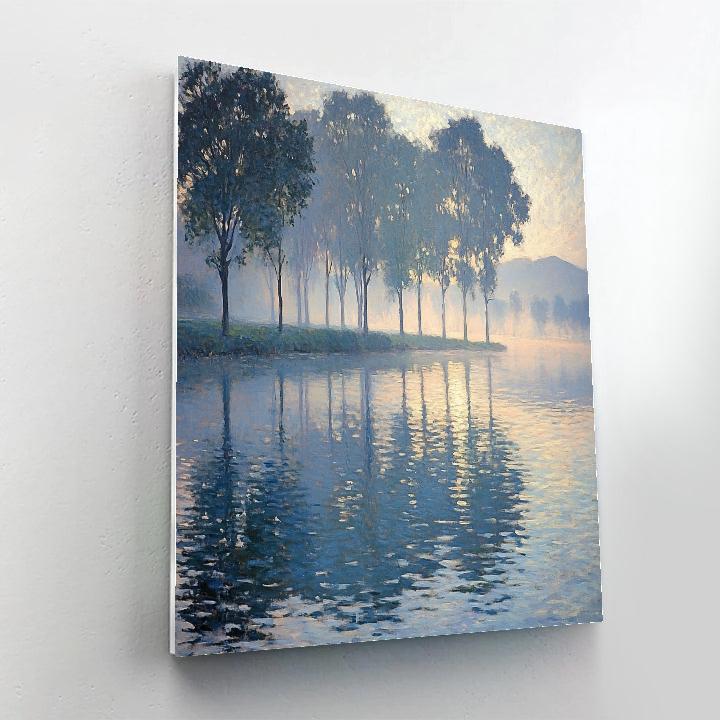 Monet Inspired Morning River Mist paint by color