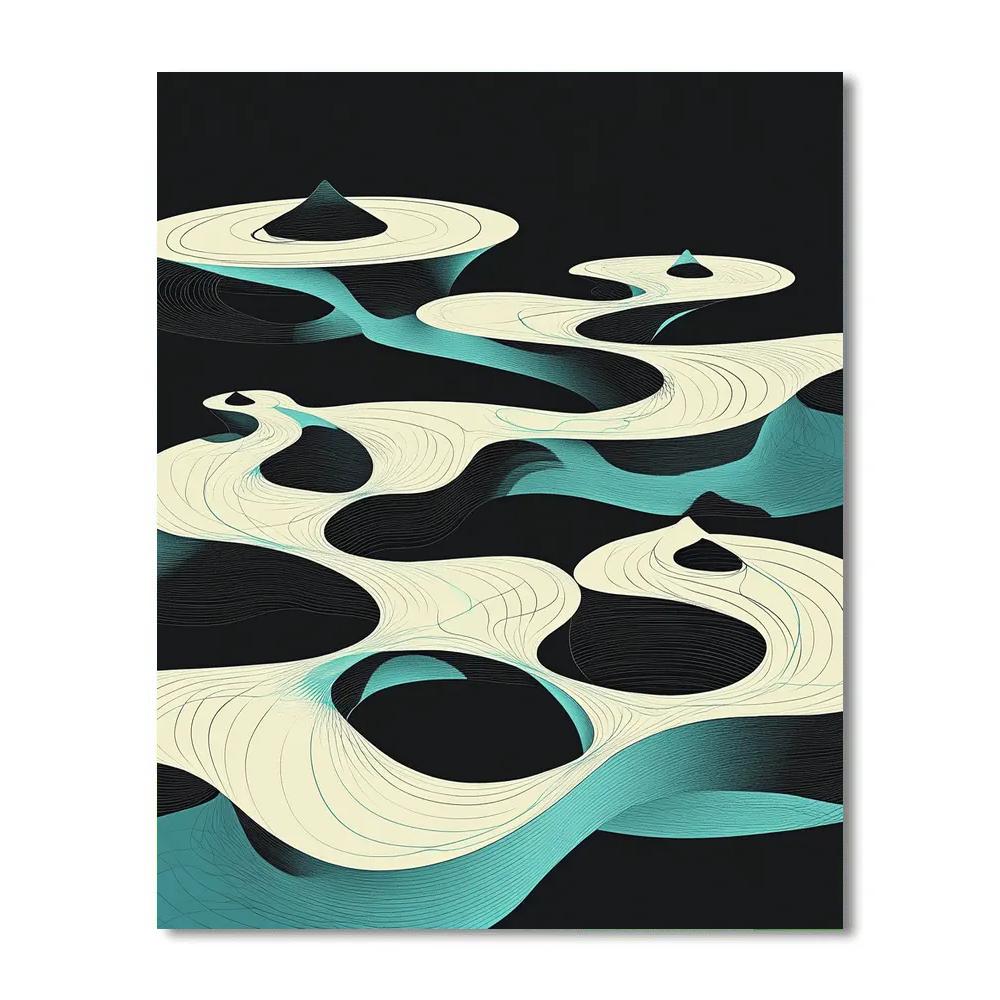 M.C. Escher Inspired Möbius Archipelago Number painting