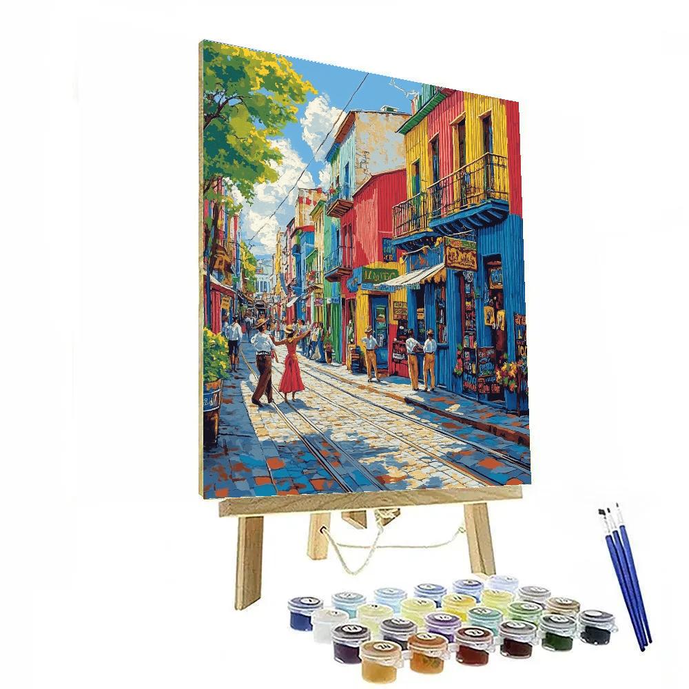 La Boca Colorful Streets And Caminito Buenos Aires Argentina Number painting