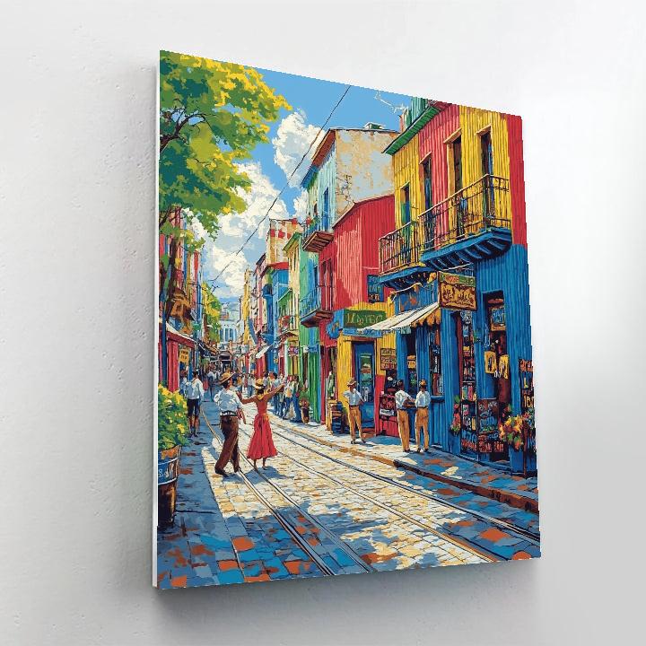 La Boca Colorful Streets And Caminito Buenos Aires Argentina Number painting
