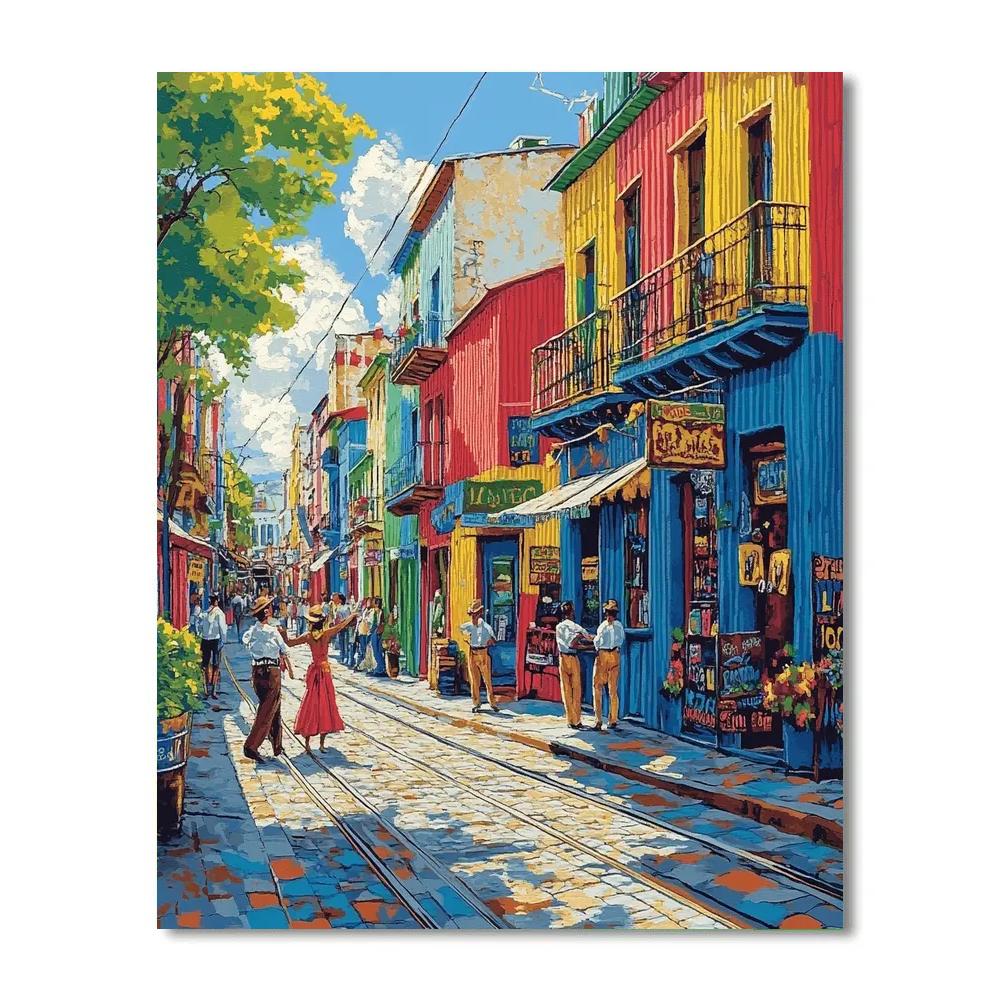La Boca Colorful Streets And Caminito Buenos Aires Argentina Number painting