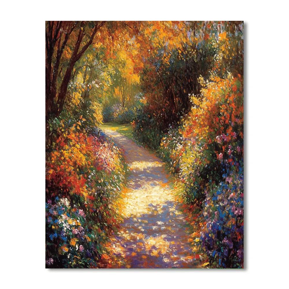 Claude Monet Inspired Autumn Garden Path Number painting