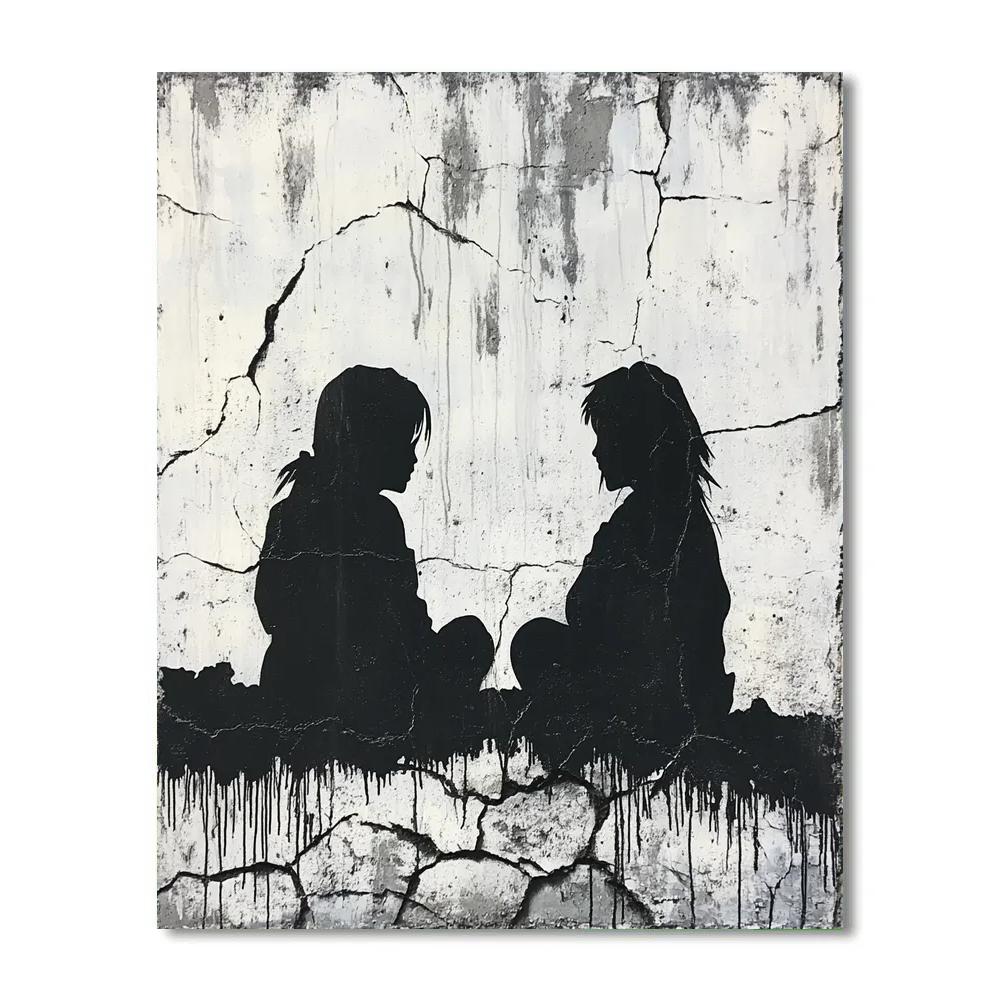 Banksy Inspired Urban Friendship DIY paint by numbers