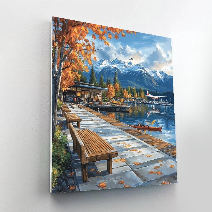 Harborfront Boardwalk Vancouver Canada Numbered painting kits