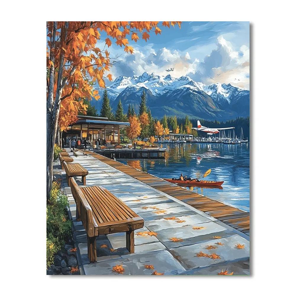 Harborfront Boardwalk Vancouver Canada Numbered painting kits