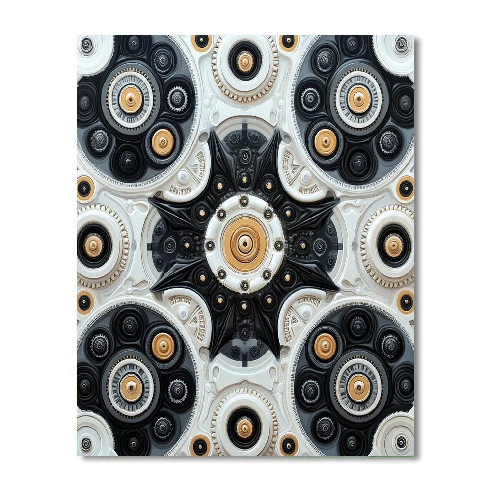 M.C. Escher Inspired Clockwork Esplanade paint by color