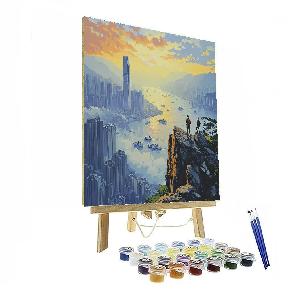 Kowloon Peak Urban Overlook Hong Kong China painting number kit