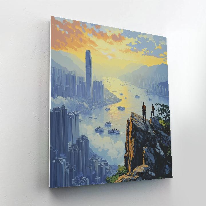 Kowloon Peak Urban Overlook Hong Kong China painting number kit