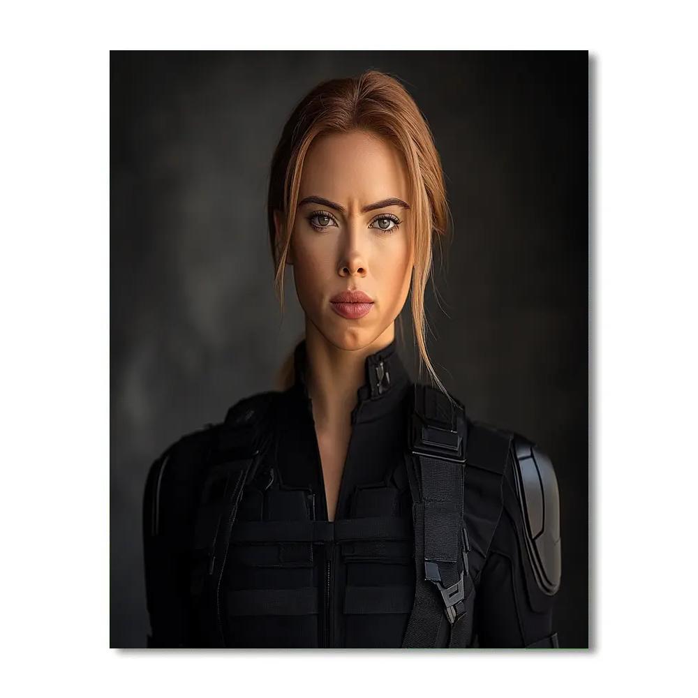 Scarlett Johansson: Embodying The Shadowy Grace Of Black Widow Painting by numbers kit