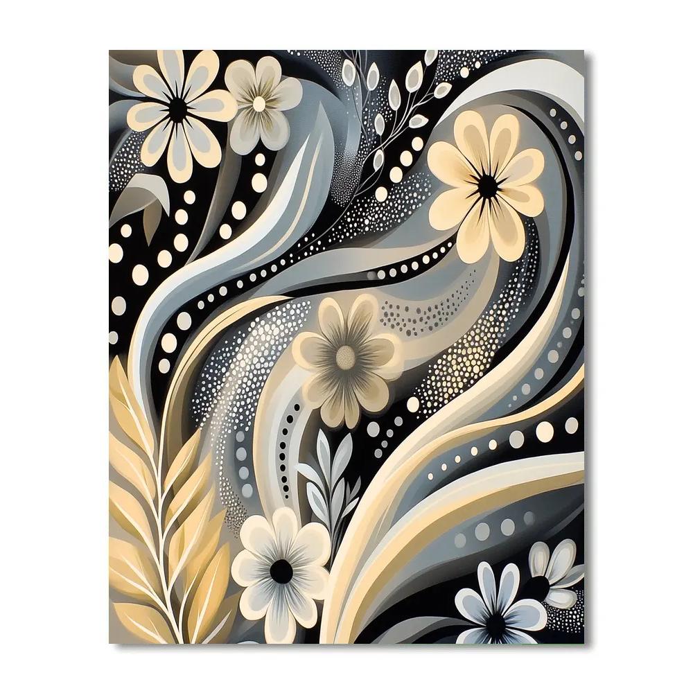 MC Escher Inspired Infinite Botanical Labyrinth painting number kit