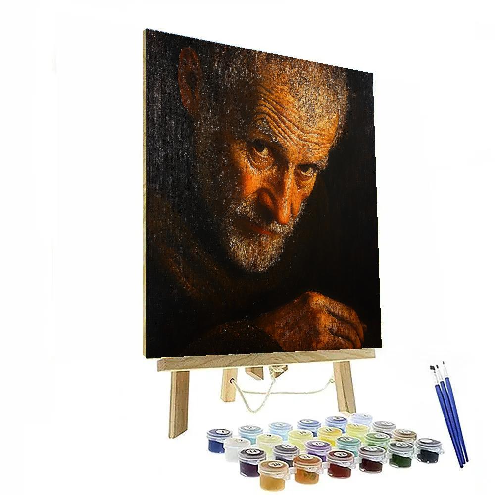 Rembrandt Inspired Portrait Of A Scholar paint by color