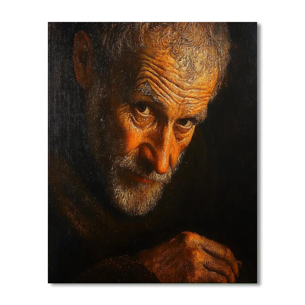 Rembrandt Inspired Portrait Of A Scholar paint by color