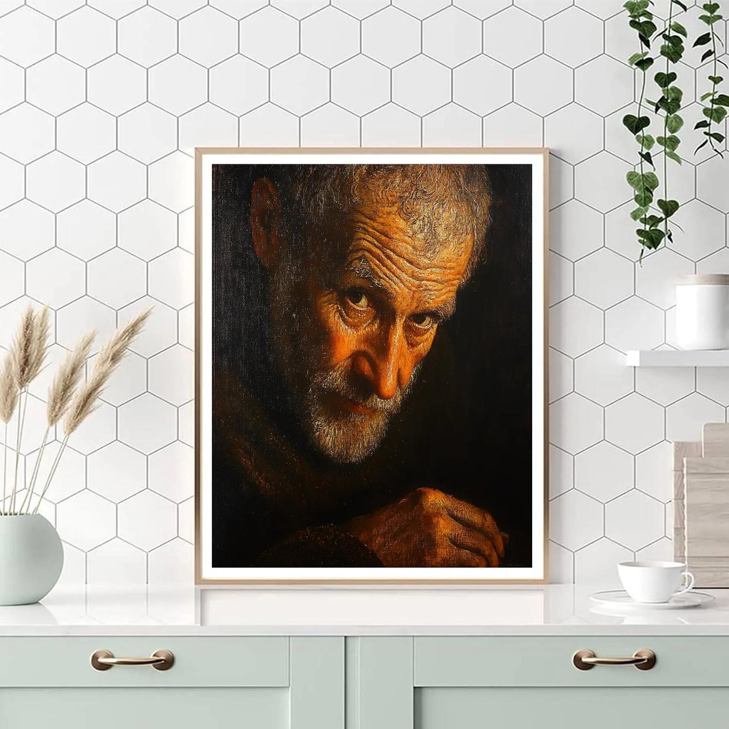 Rembrandt Inspired Portrait Of A Scholar paint by color