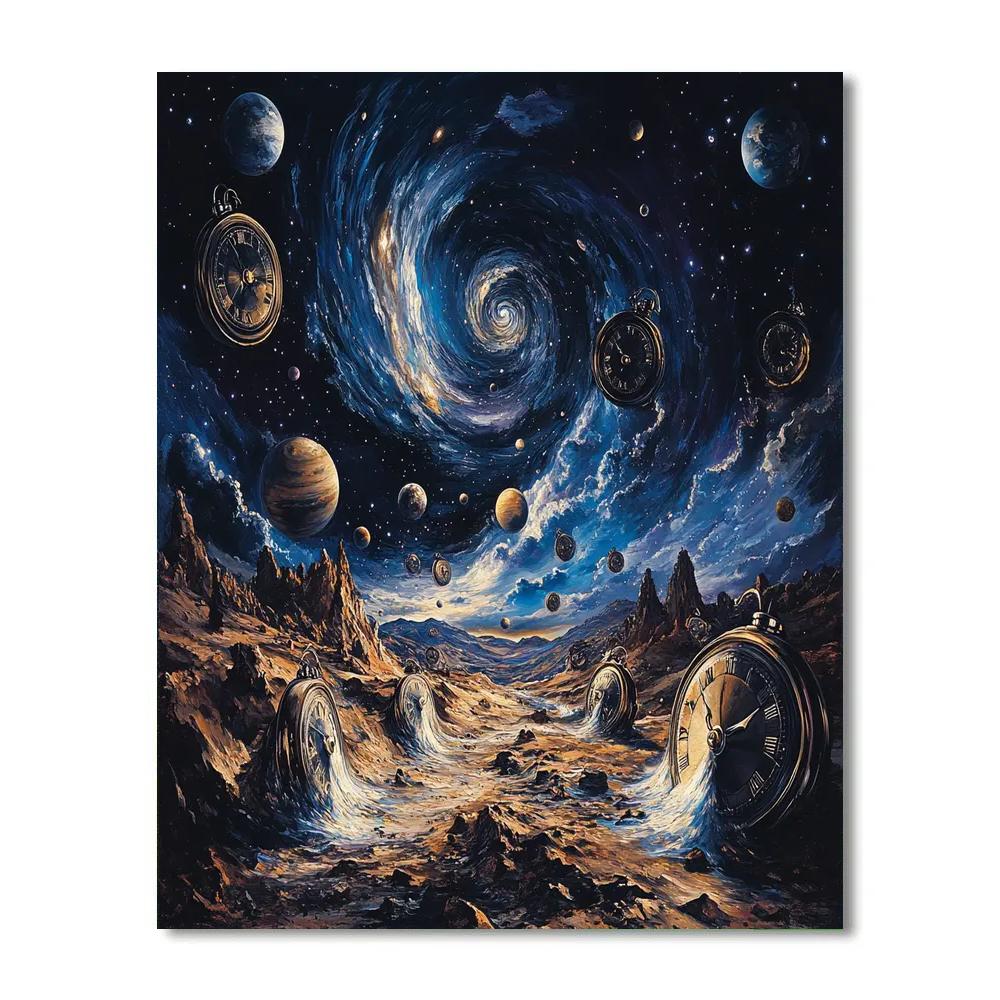 Salvador Dali Inspired Galactic Clockwork DIY paint by numbers