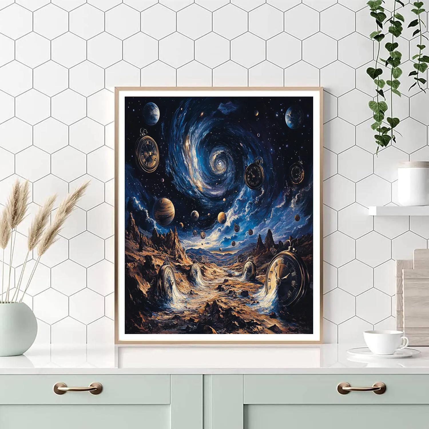 Salvador Dali Inspired Galactic Clockwork DIY paint by numbers