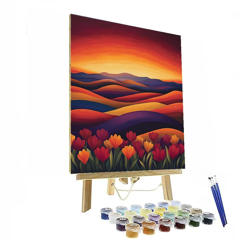 Georgia OKeeffe Inspired Desert Sunset Paint by numbers art