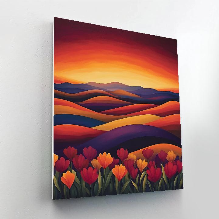 Georgia OKeeffe Inspired Desert Sunset Paint by numbers art