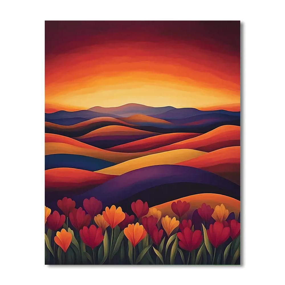 Georgia OKeeffe Inspired Desert Sunset Paint by numbers art