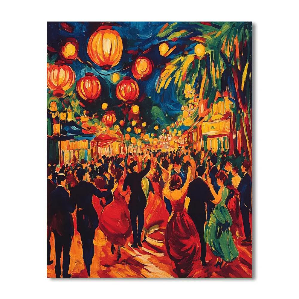 Henri De Toulouse-Lautrec Inspired Festival Night paint by numbers