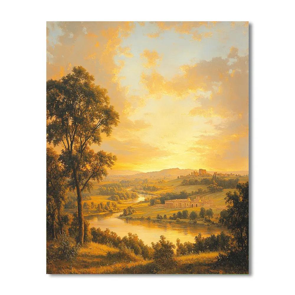 Claude Lorrain Inspired Sunlit Countryside Numbered painting kits