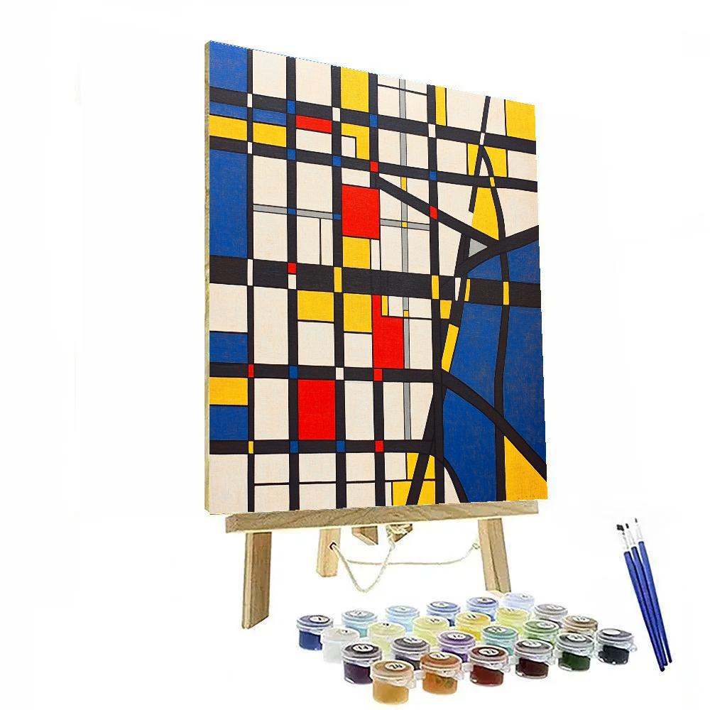 Piet Mondrian Inspired City Map Numbered painting kits