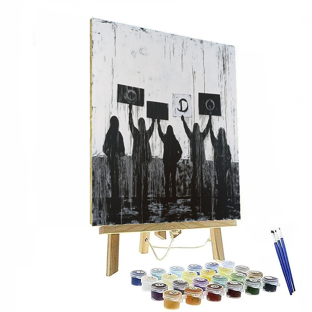 Banksy Inspired Peaceful Protest Number painting