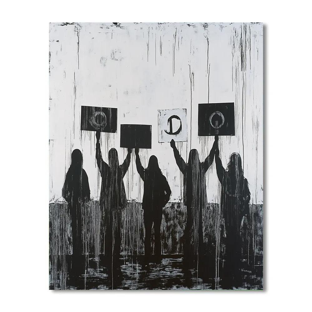 Banksy Inspired Peaceful Protest Number painting
