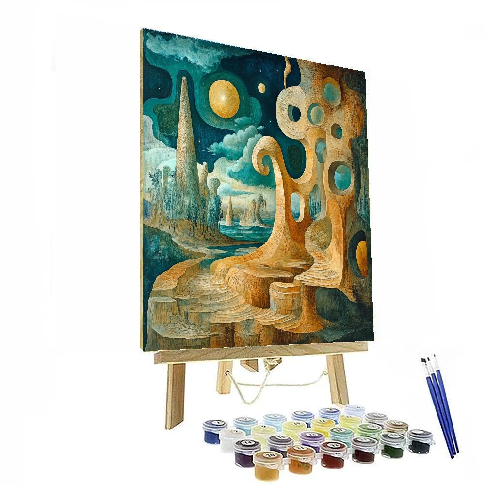 Max Ernst Inspired Dreamlike Landscape Paint by numbers art