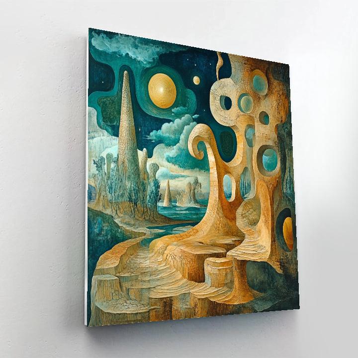 Max Ernst Inspired Dreamlike Landscape Paint by numbers art