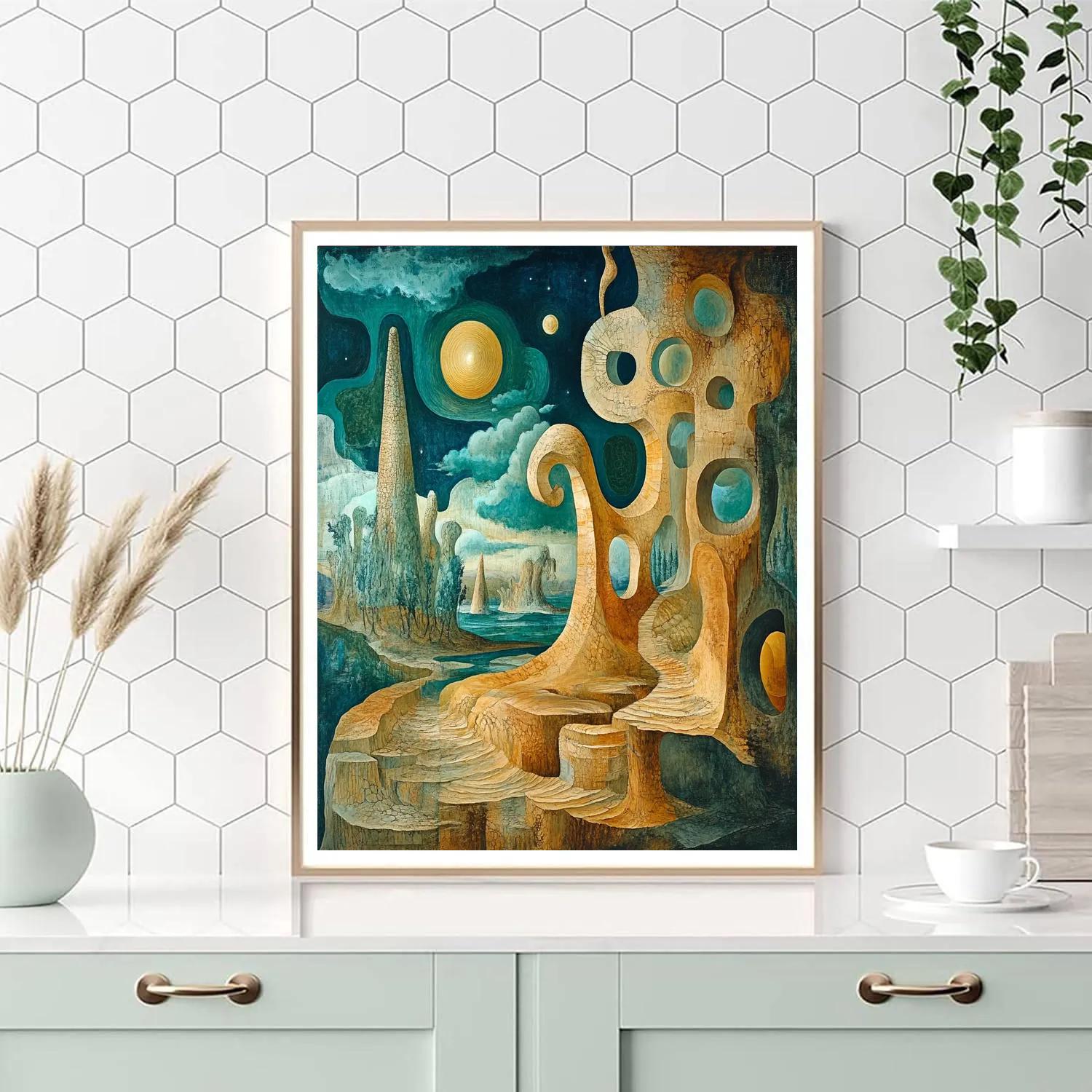 Max Ernst Inspired Dreamlike Landscape Paint by numbers art
