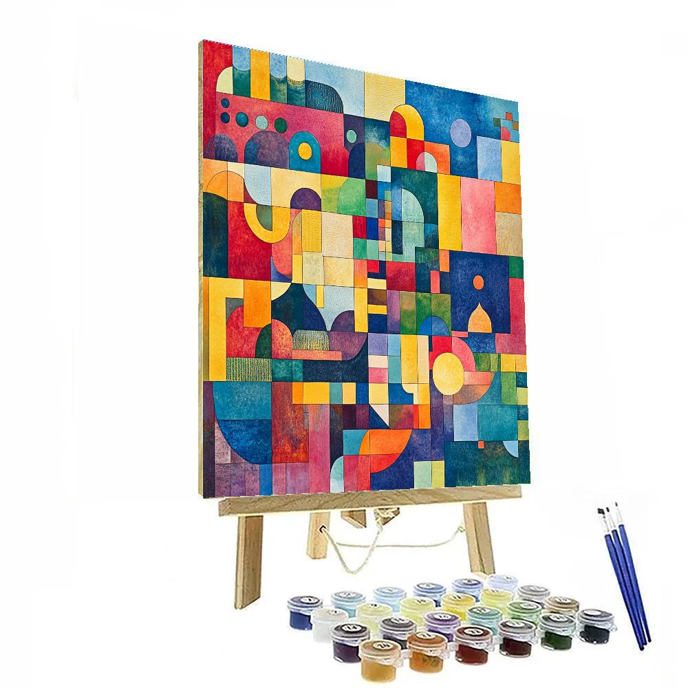 Paul Klee Inspired Colorful Patterns painting number kit