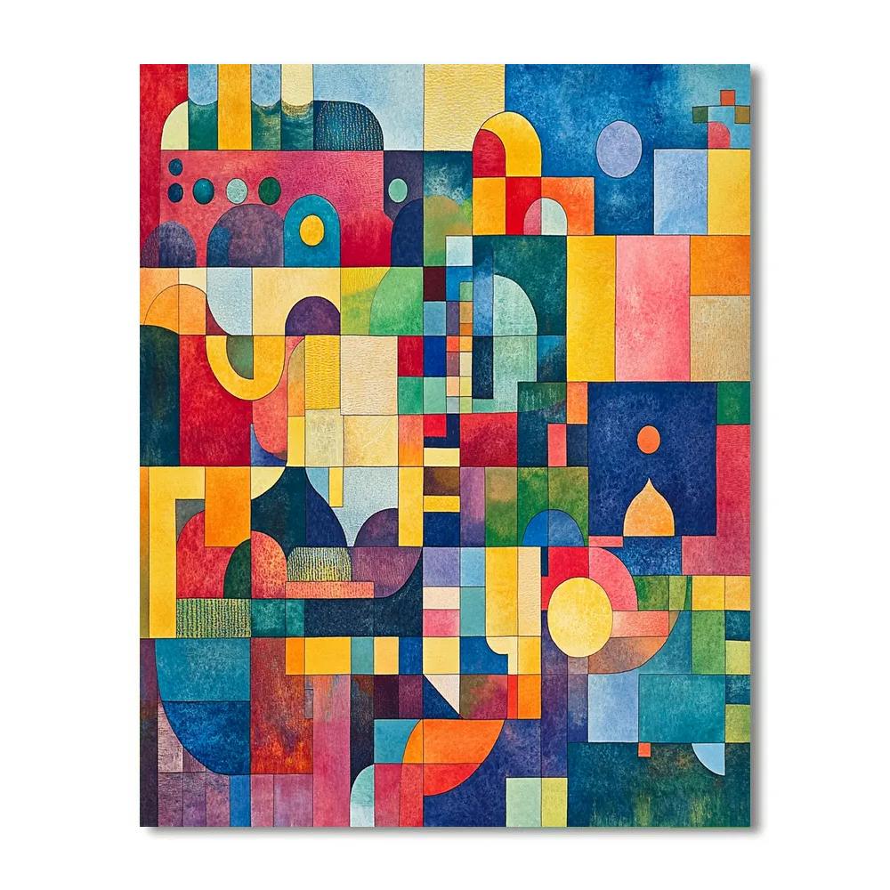 Paul Klee Inspired Colorful Patterns painting number kit