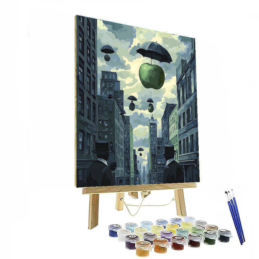 René Magritte Inspired Surreal Streetscape Numbered painting kits