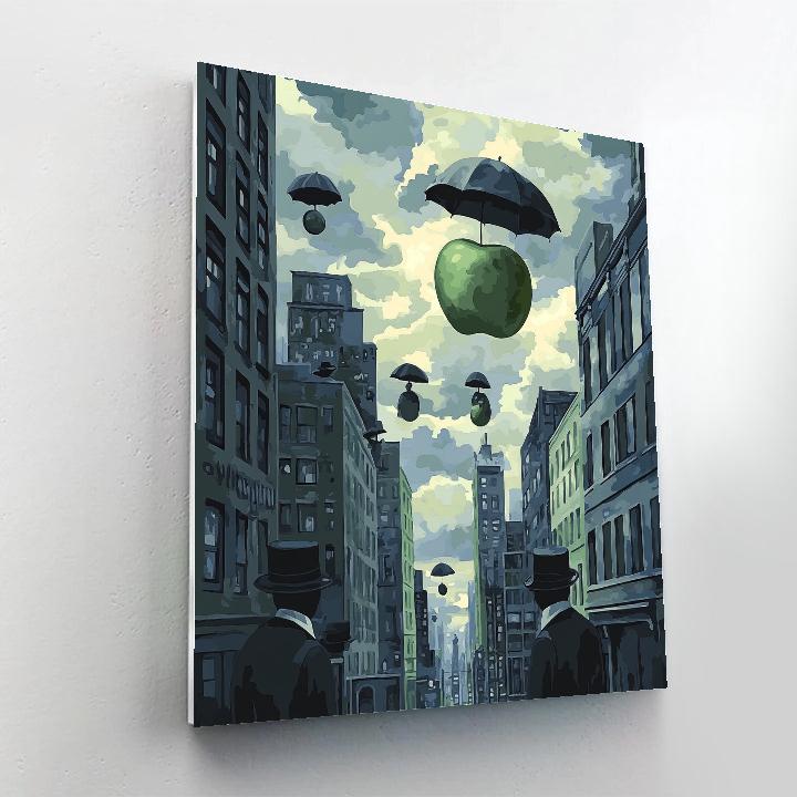 René Magritte Inspired Surreal Streetscape Numbered painting kits