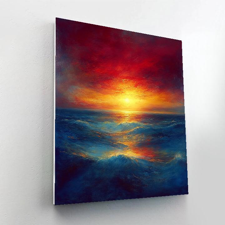 J.M.W. Turner Inspired Sunset Over Ocean Numbered painting kits
