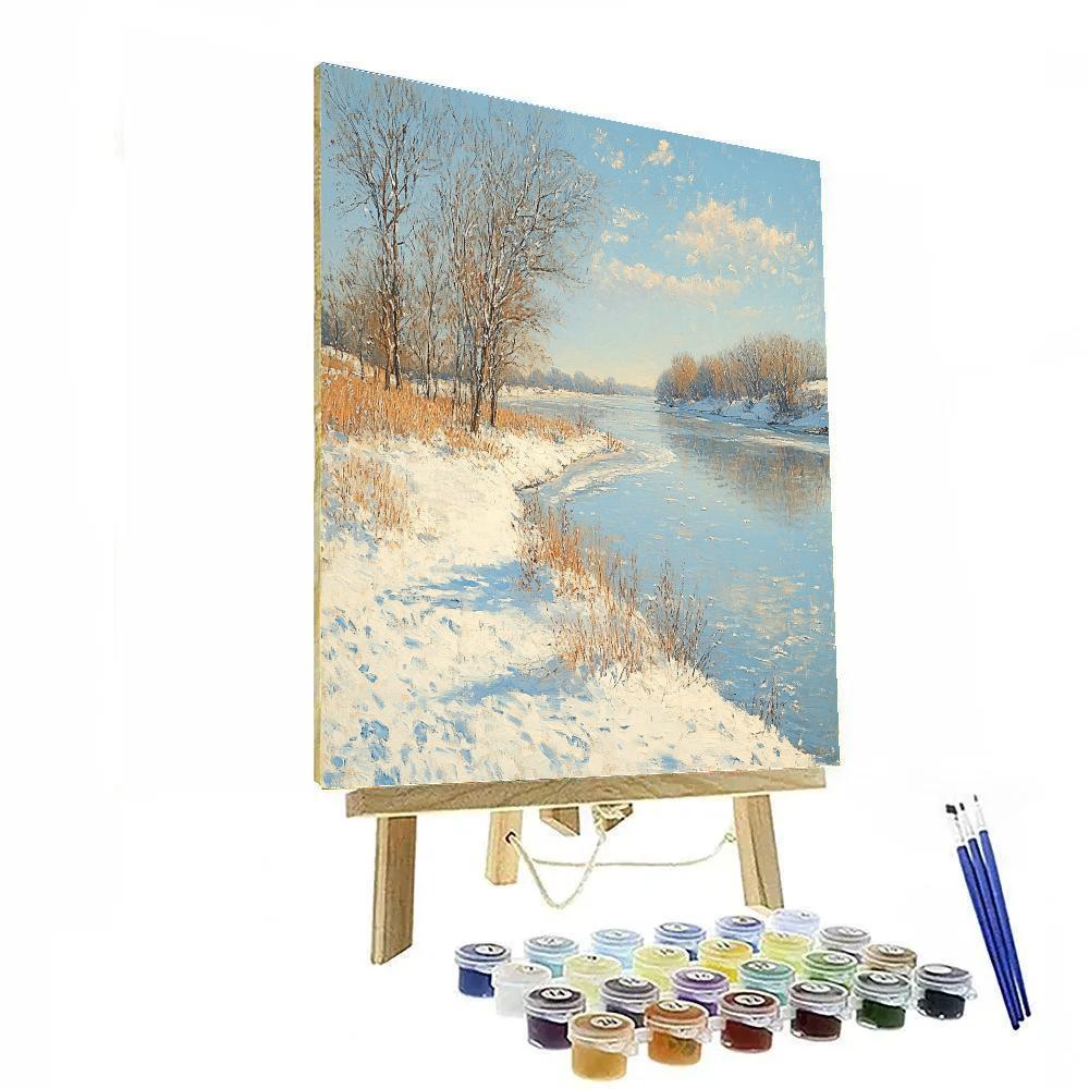 Alfred Sisley Inspired Winter River paint by color