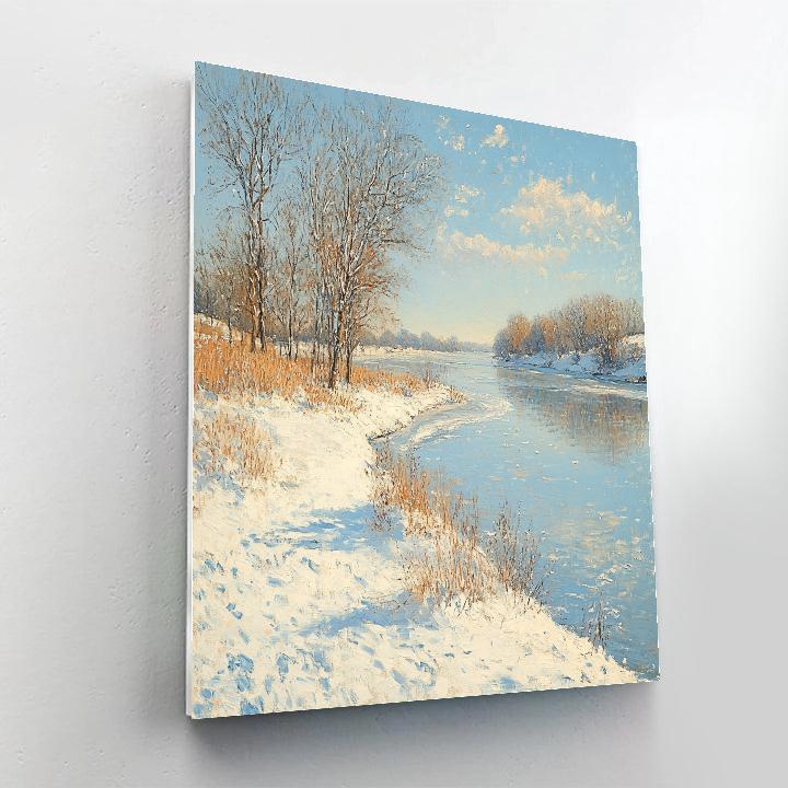 Alfred Sisley Inspired Winter River paint by color