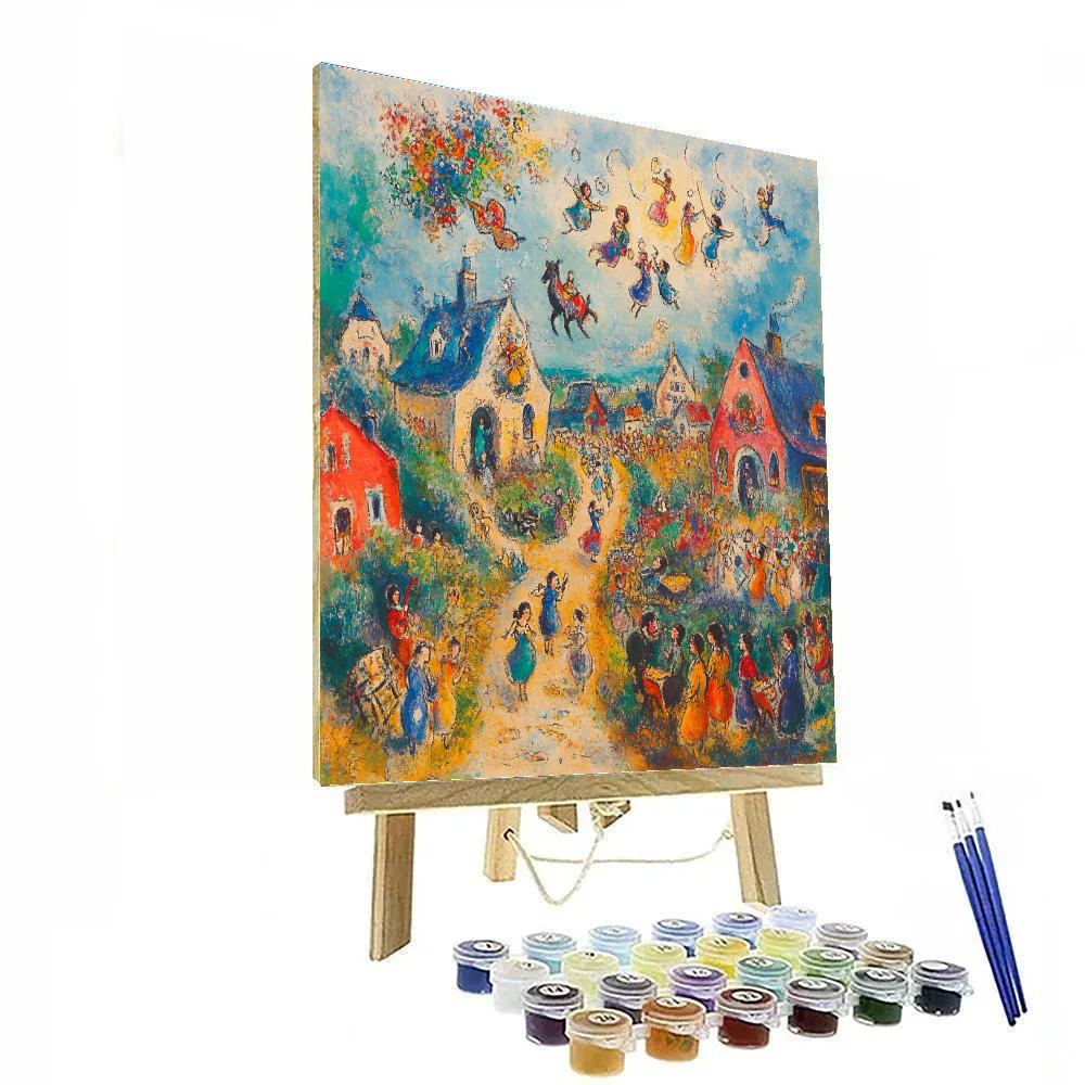 Marc Chagall Inspired Village Celebration Paint by numbers art
