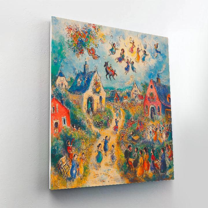 Marc Chagall Inspired Village Celebration Paint by numbers art