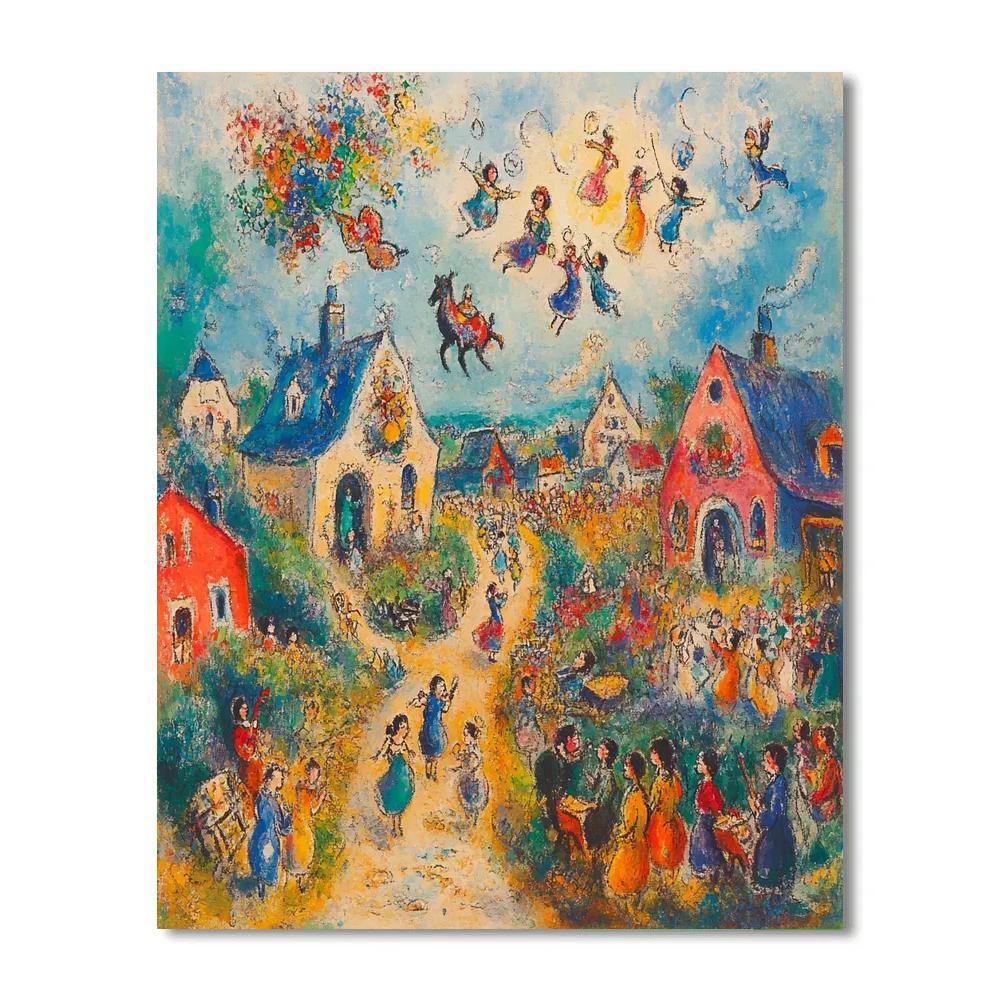 Marc Chagall Inspired Village Celebration Paint by numbers art
