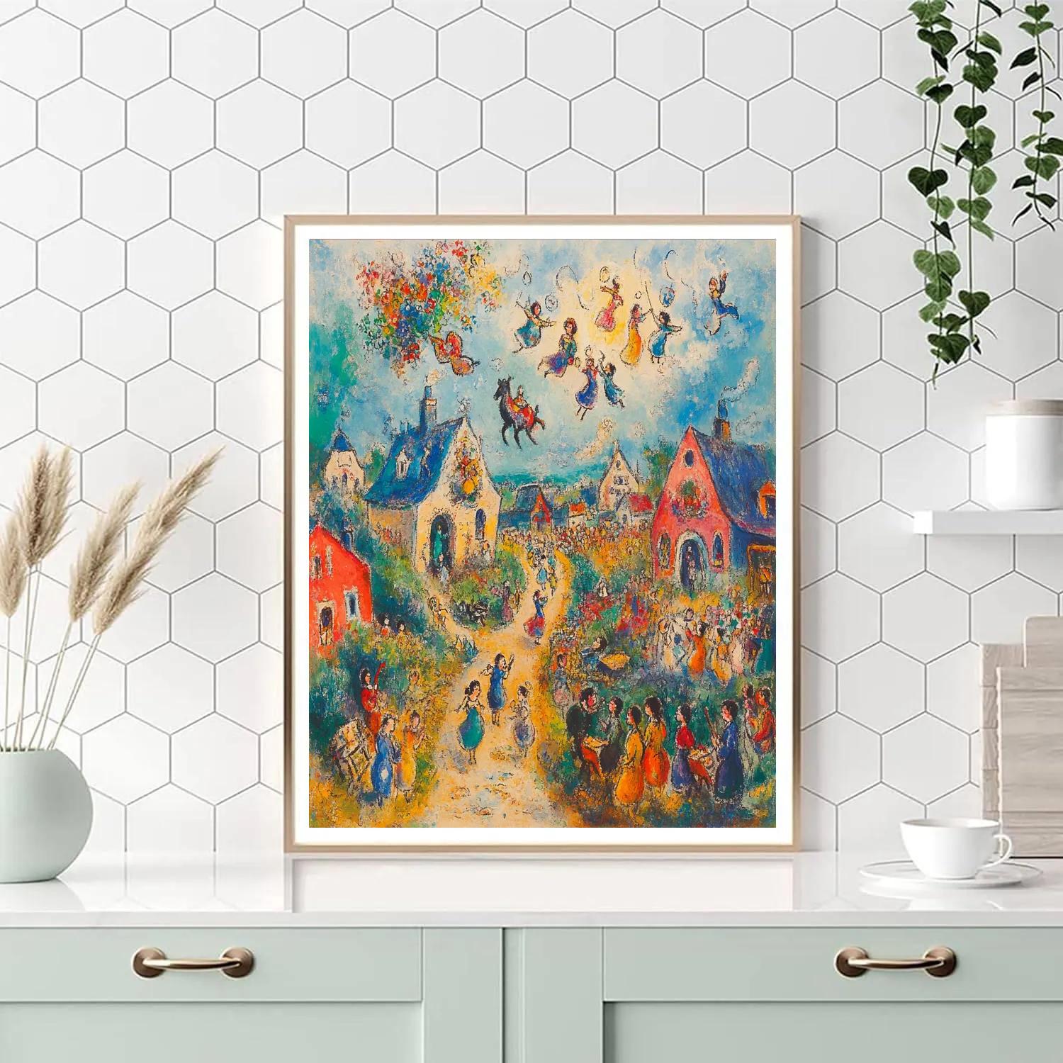 Marc Chagall Inspired Village Celebration Paint by numbers art