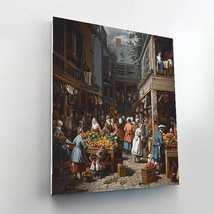 William Hogarth Inspired Market Scene DIY paint by numbers