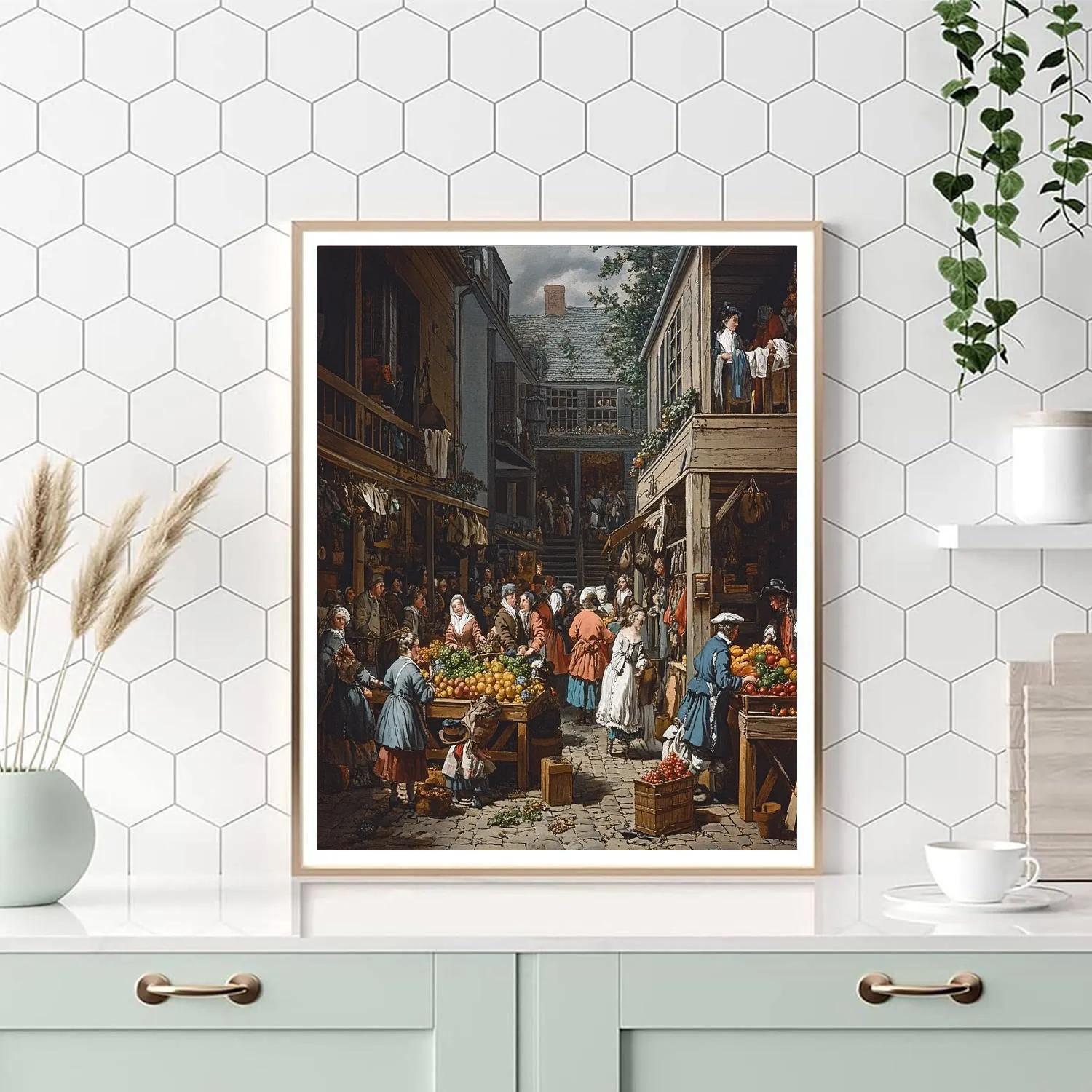 William Hogarth Inspired Market Scene DIY paint by numbers
