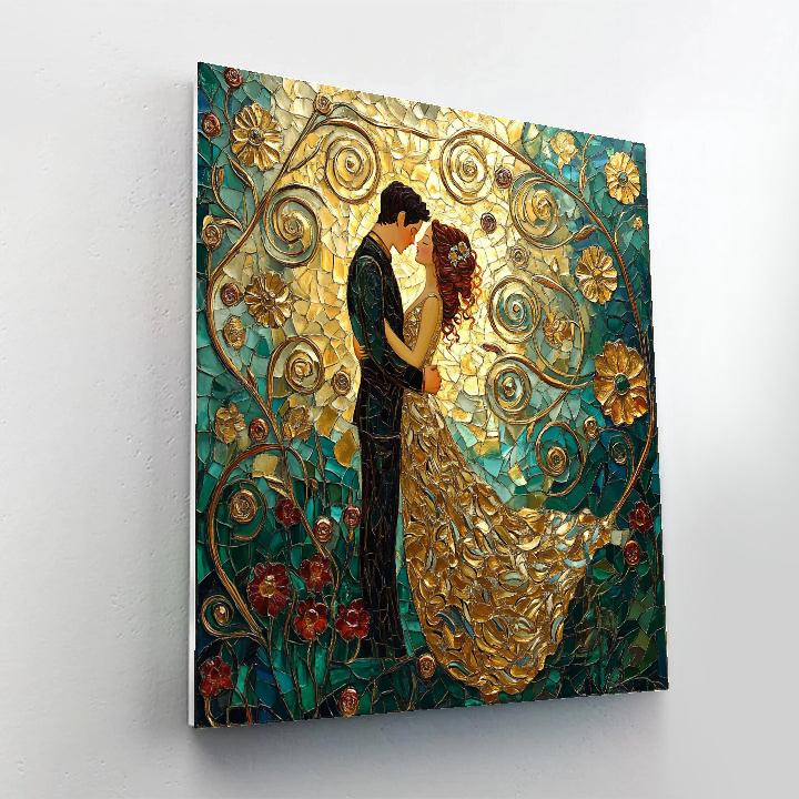 Gustav Klimt Inspired Floral Lovers Embrace Painting by numbers kit