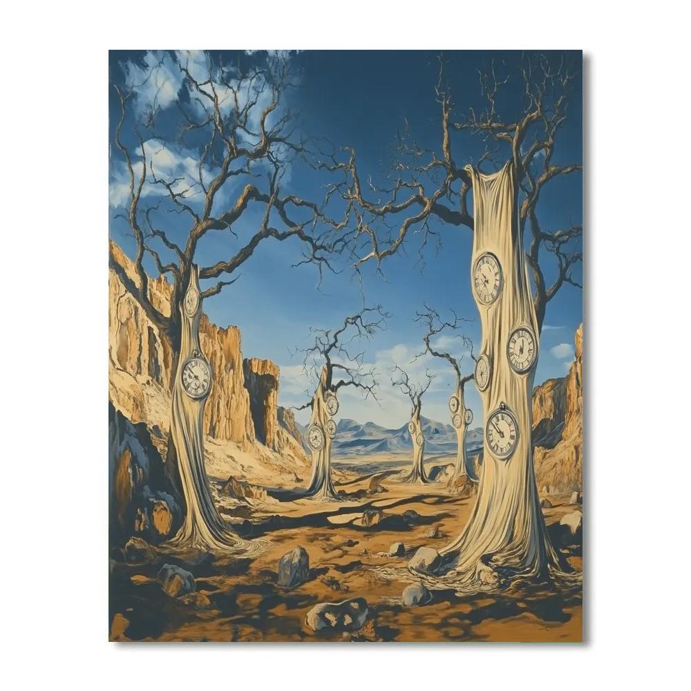 Salvador Dali Inspired Melting Clock Desert Numbered painting kits