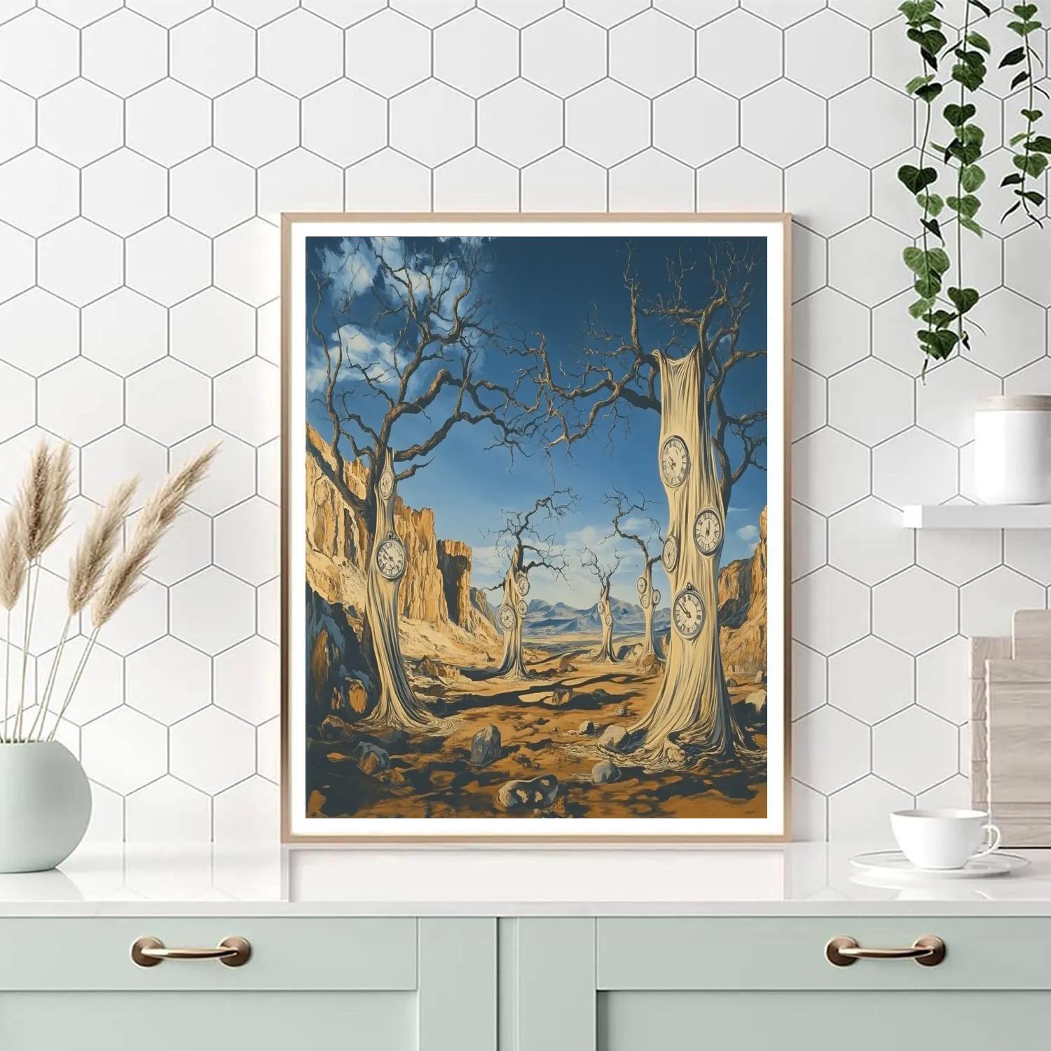 Salvador Dali Inspired Melting Clock Desert Numbered painting kits