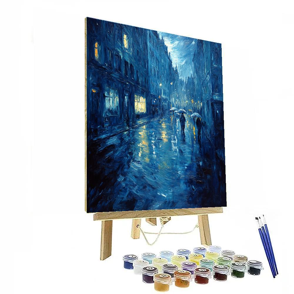 Edvard Munch Inspired Expressionist Rainstorm paint by number