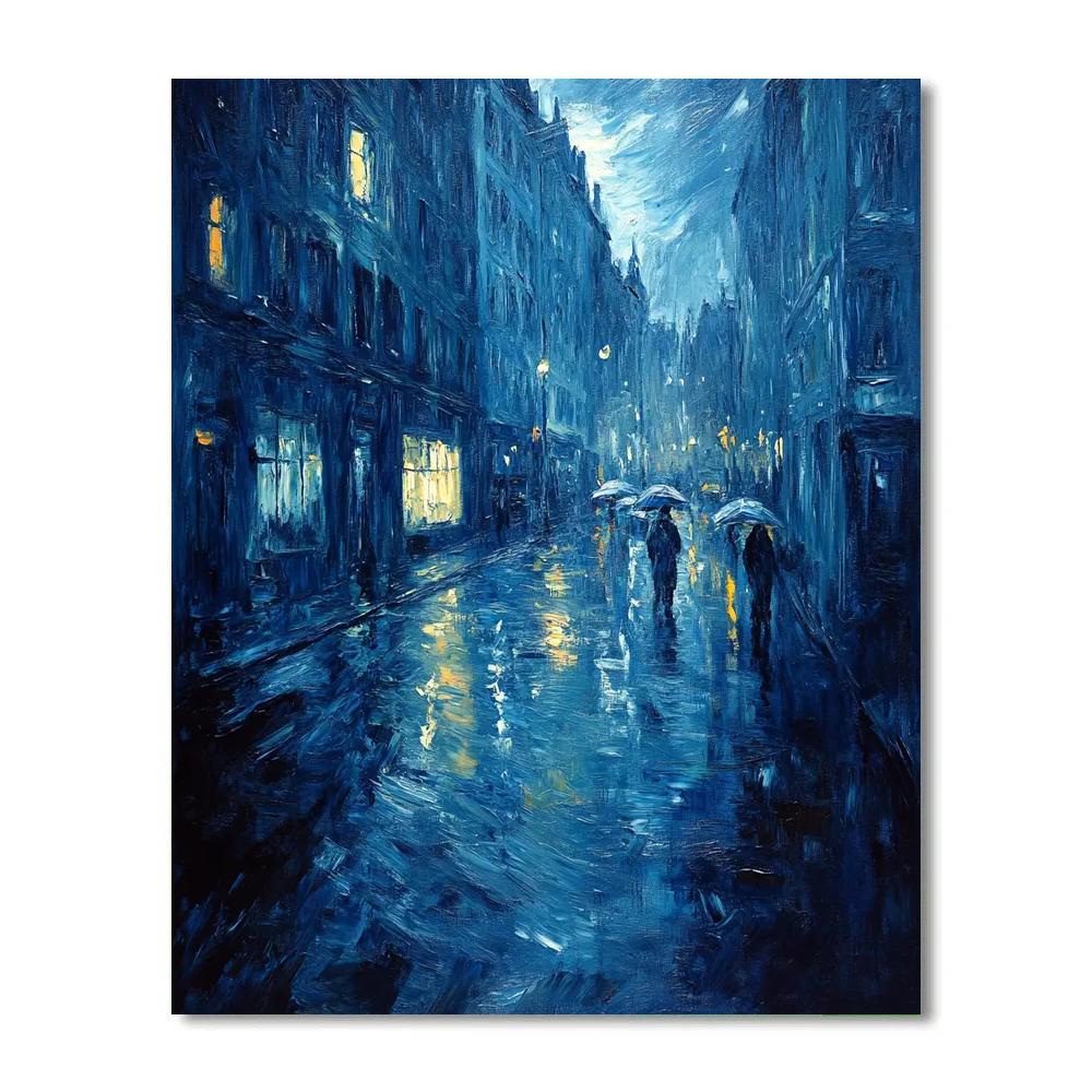 Edvard Munch Inspired Expressionist Rainstorm paint by number