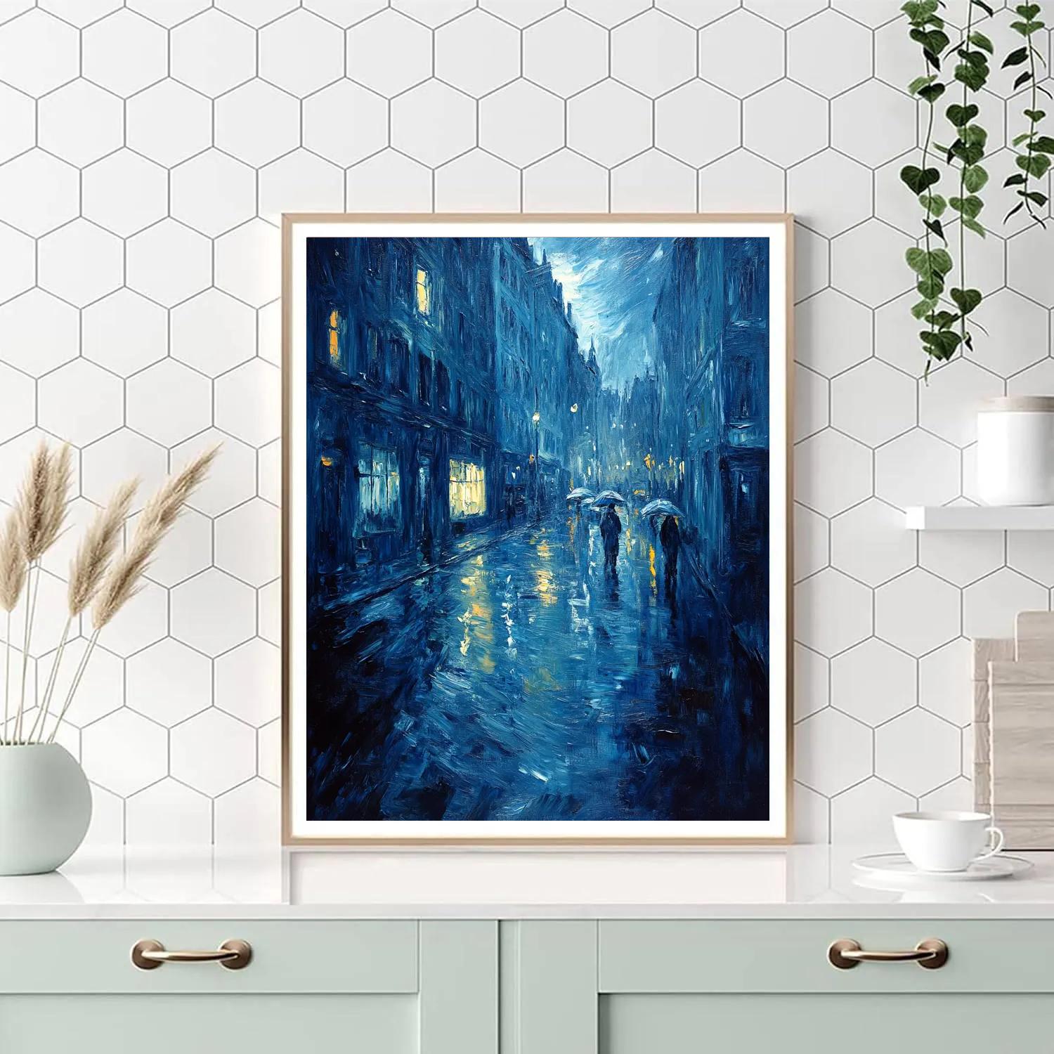 Edvard Munch Inspired Expressionist Rainstorm paint by number